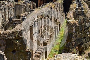 Corridors and Tunnels of Colosseum in Rome in Italy