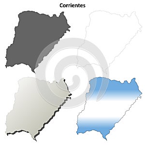 Corrientes blank outline map set