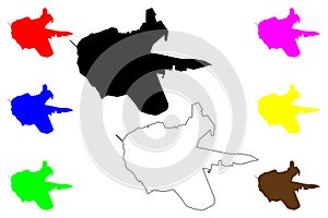 Corrientes city (Argentine Republic, Argentina) map vector illustration, photo