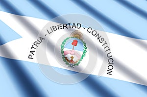 Corrientes colorful waving and closeup flag illustration