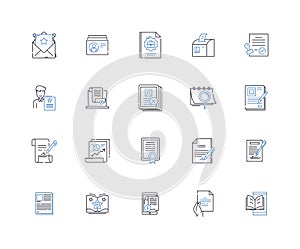 Corroboration line icons collection. Verification, Confirmation, Collaboration, Authentication, Support, Affirmation