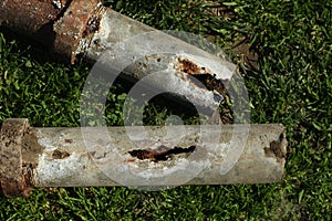 Corroded and Blocked Steel Household Pipes