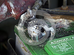 Corroded car battery