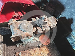 Corroded car battery terminal