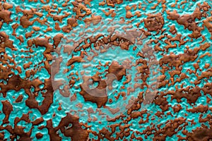 Corroded copper surface with verdigris photo