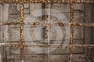 Corroded iron lattice. Background grunge texture