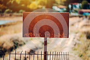 Corroded rusty sign board