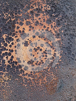 Corroded surface of the iron plate