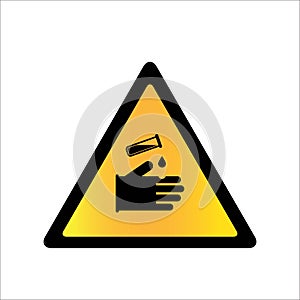 Corrosion Mark Danger Warning Sign Isolated Vector