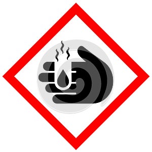 Corrosive acid hazard sign