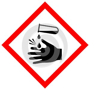 Corrosive acid safety sign