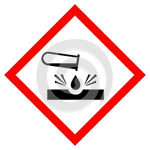 Corrosive acid vector sign