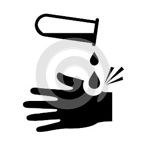 Corrosive acid warning vector pictogram