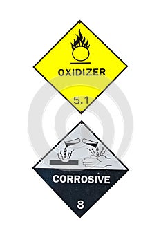 Corrosive and Oxidizer Sign