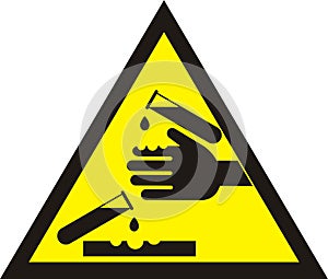 Corrosive warning sign