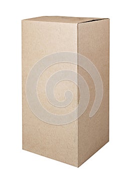 Corrugated cardboard box isolated on white background