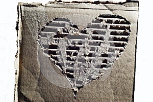 Corrugated cardboard with heart