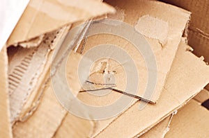 Corrugated cardboard packaging scraps