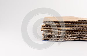 Corrugated cardboard for packing isolated on white