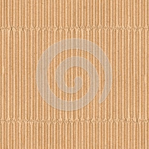 Corrugated cardboard texture. Blank empty cardboard with ridges and folded creases. Recycled material background. Seamless tiled