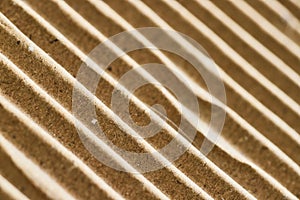 Corrugated Cardboard Texture Close-Up with Shallow Depth