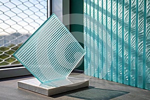 Corrugated glass texture effect for creative design photo