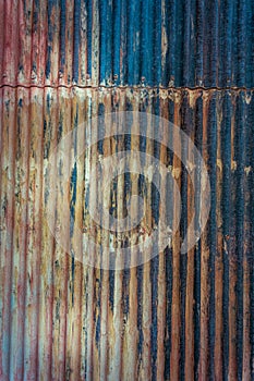 Corrugated iron aged patina