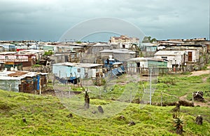 Corrugated iron homes of poor people