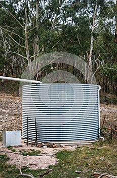 Corrugated iron water tank