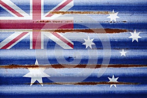 Corrugated Iron Australian Flag Background