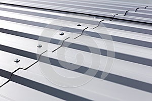 Corrugated metal cladding on industrial building roof