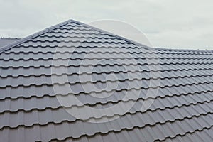 Corrugated metal roof and metal roofing. Modern roof made of met