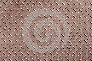 Corrugated metal surface with diamond plate texture. The diamond steel metal sheet.  Pattern of old metal diamond plate