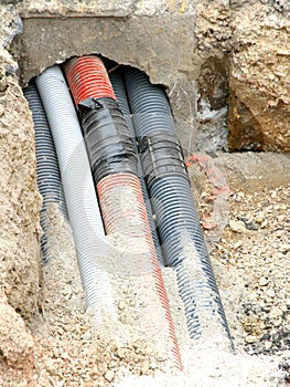 Corrugated pipes for laying telephone wires and electric cables