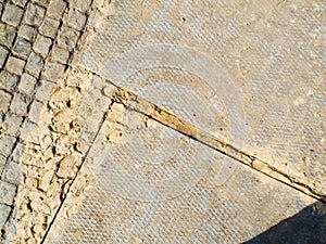 Corrugated sheet on the ground