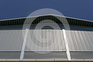 Corrugated structure against blue sky