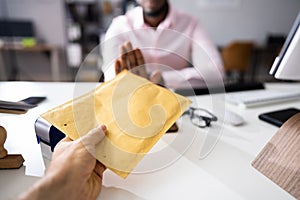 Corrupt African Man Hand Refusing Bribe