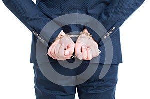 Corrupt lawyer or businessman captive in chains