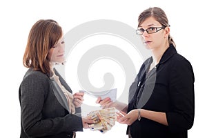 Corrupted business women bribe