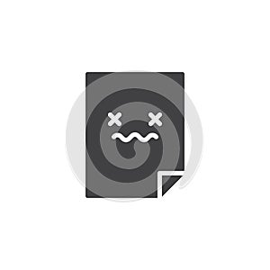 Corrupted file document vector icon
