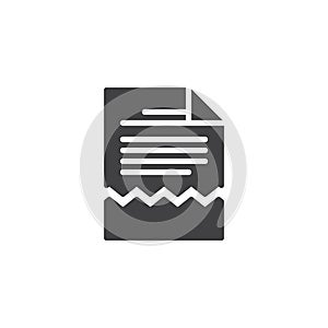 Corrupted file document vector icon
