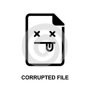 Corrupted file icon isolated on white background