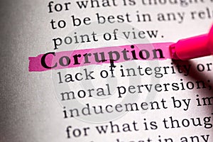 definition of the word corruption photo