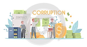 Corruption Money Laundering Cartoon Composition