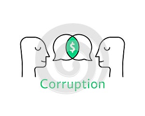 Corruption between two thin line person