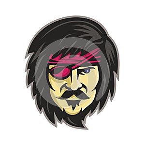 Corsair With Eye Patch Mascot