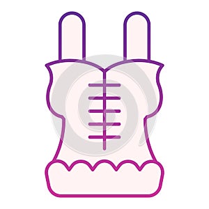 Corset flat icon. Lingerie purple icons in trendy flat style. Underwear gradient style design, designed for web and app