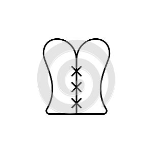 corset icon. Simple thin line, outline illustration of Beauty icons for UI and UX, website or mobile application