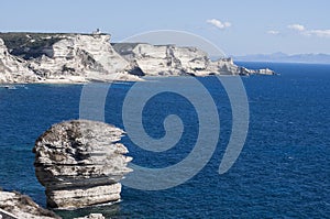 Corsica, Bonifacio, Strait of Bonifacio, beach, Mediterranean Sea, limestone, cliff, rocks, Bouches de Bonifacio photo