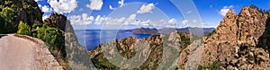 Corsica, France. Amazing red rocks of Calanques de Piana.